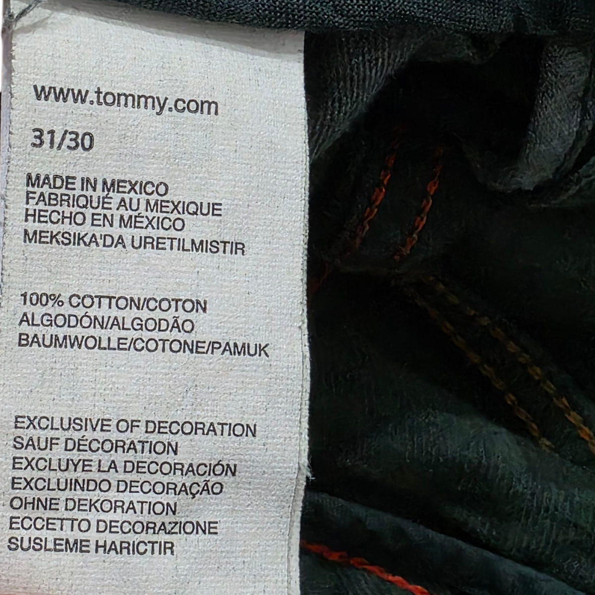 Pantalon Tommy Hilfiger 31x30 Recto Verde