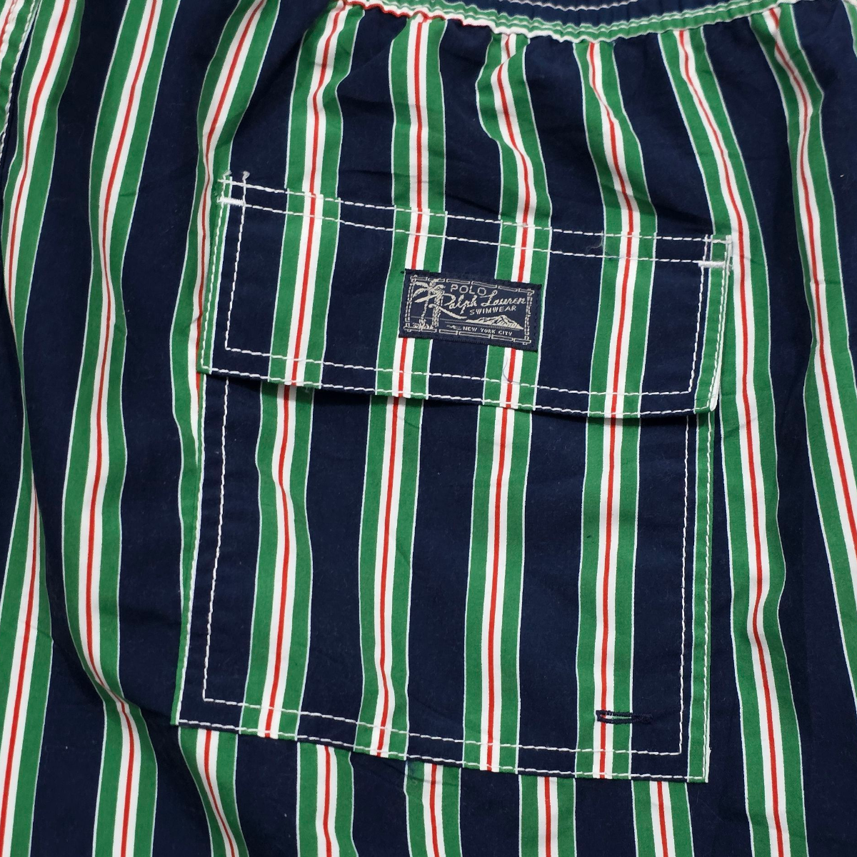 Short Ralph Lauren Xgrande Xl Alto Azul Lineas Verdes
