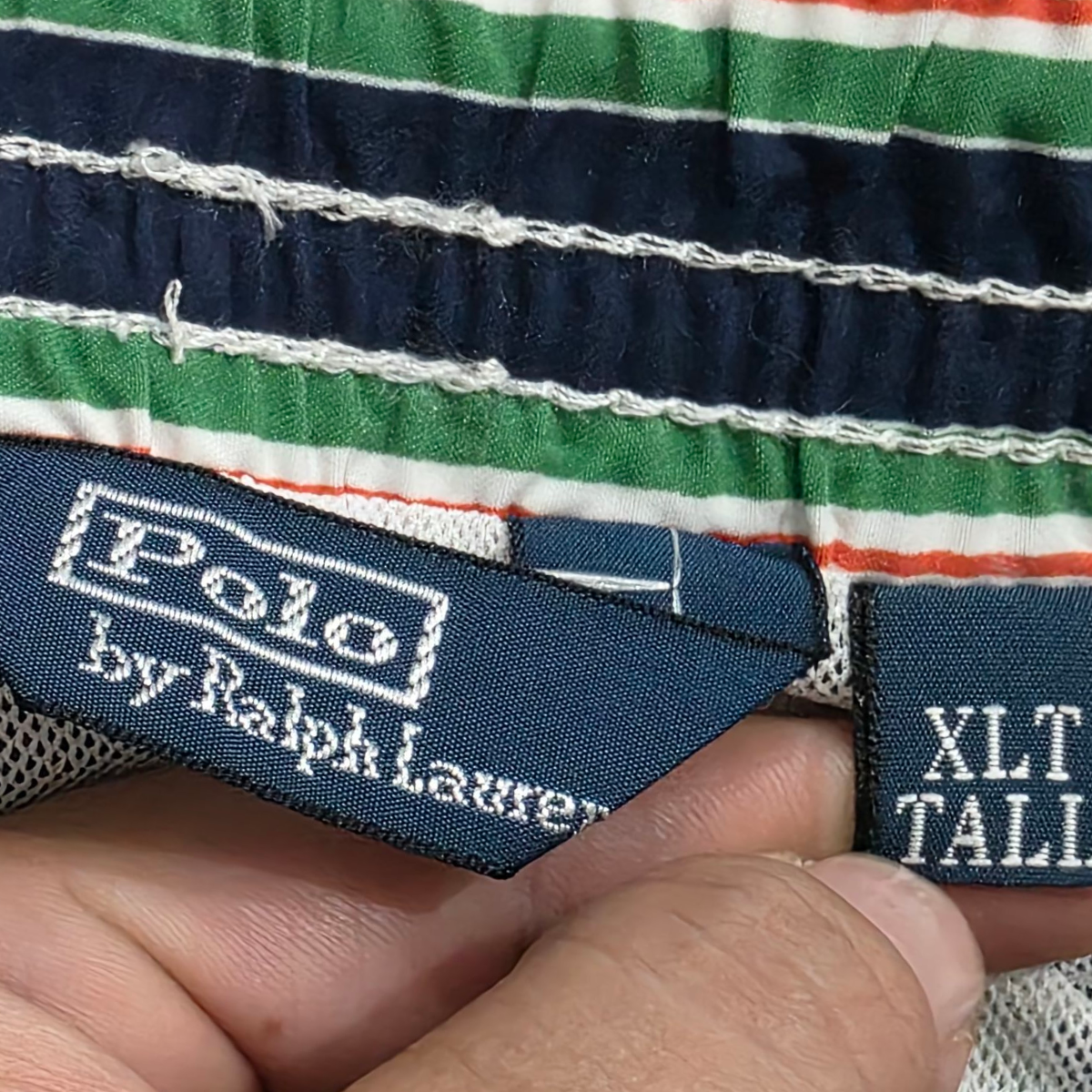 Short Ralph Lauren Xgrande Xl Alto Azul Lineas Verdes