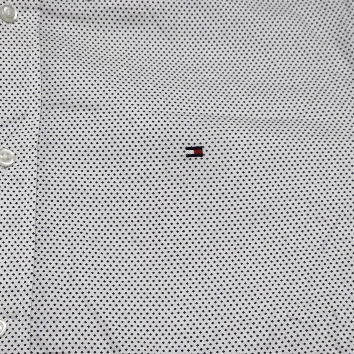 Camisa Tommy Hilfiger Xgrande Xl Blanca Puntos Azules