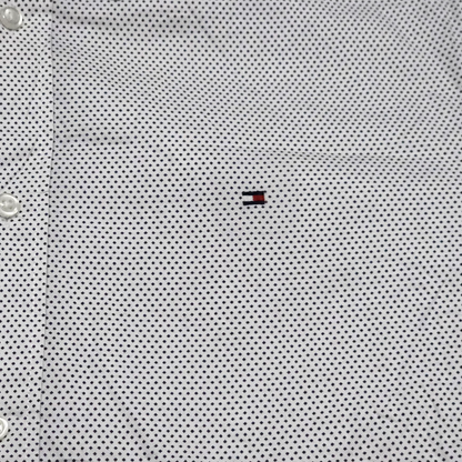 Camisa Tommy Hilfiger Xgrande Xl Blanca Puntos Azules