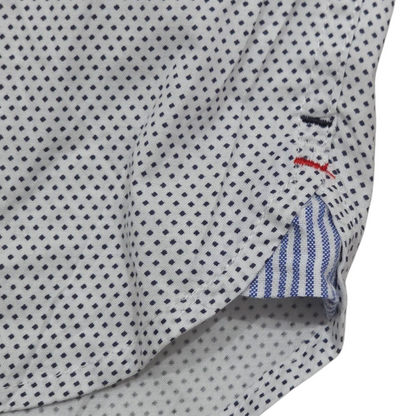 Camisa Tommy Hilfiger Xgrande Xl Blanca Puntos Azules
