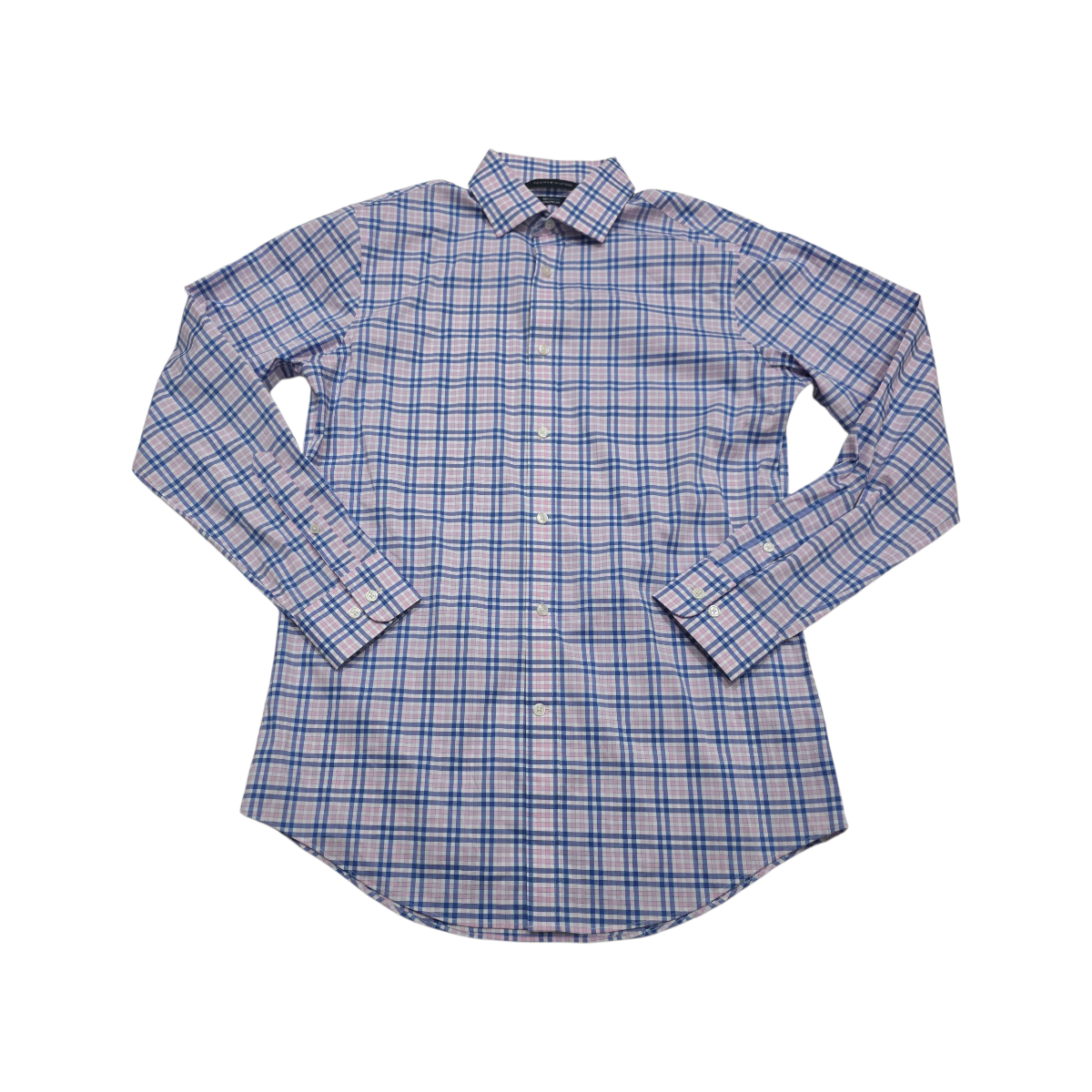 Camisa Tommy Hilfiger 15 32/33 Mediana M Cuadro Azul Rosa