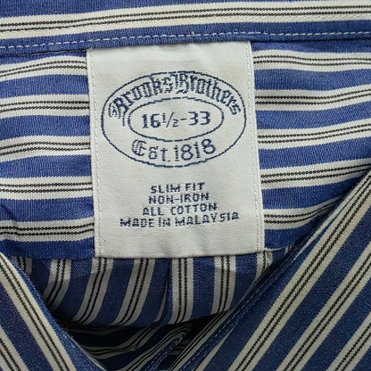 Camisa Brooks Brothers 16 1/2 -33 Lineas Azul Y Blancas