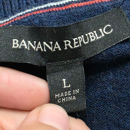 Sueter Cierre Banana Republic Grande L Azul