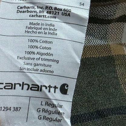 Camisa Carhartt Grande L Cuadro Verde