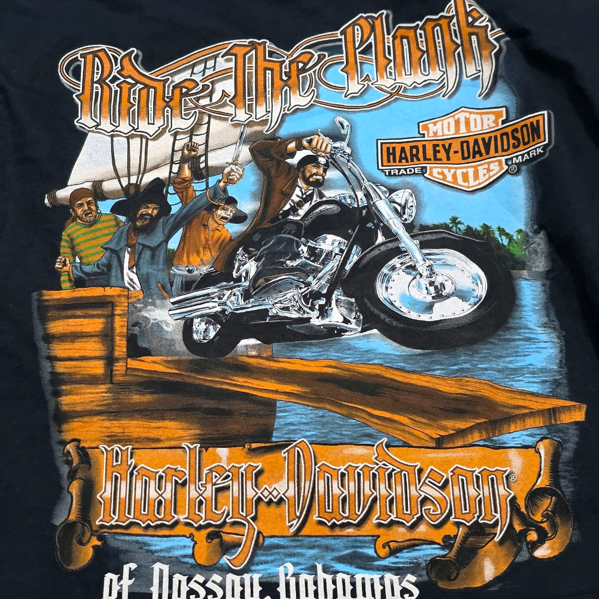 Playera Harley Davidson 2xl Bahamas Moto Negra