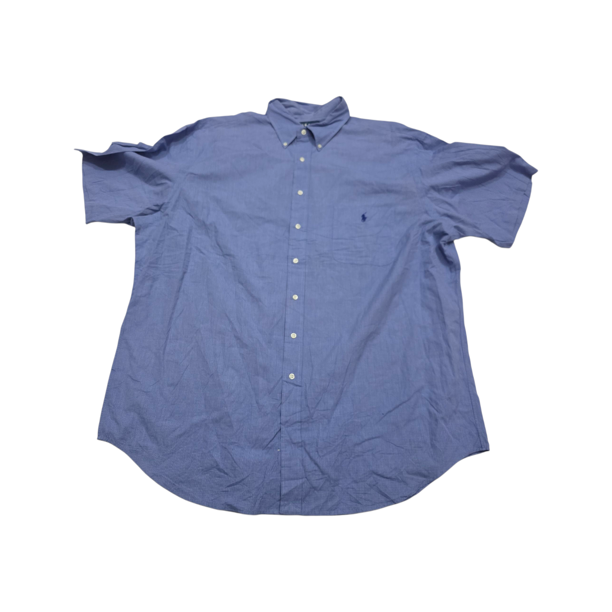 Camisa Manga Corta Ralph Lauren 2xl Alto Azul Cuadro