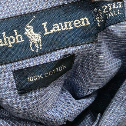 Camisa Manga Corta Ralph Lauren 2xl Alto Azul Cuadro