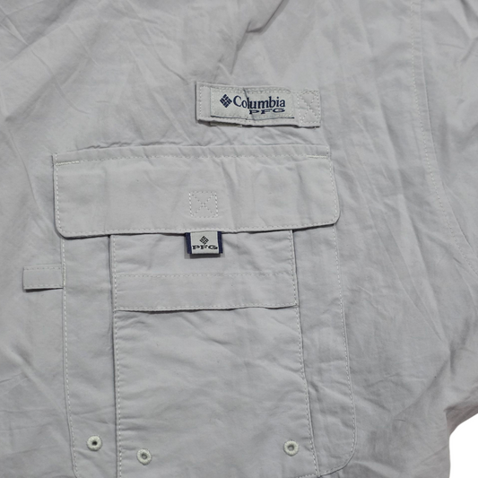Camisa Manga Corta Columbia Pfg 2xl Omni Shade Gris
