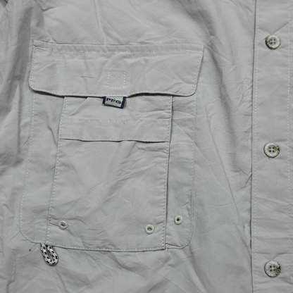 Camisa Manga Corta Columbia Pfg 2xl Omni Shade Gris