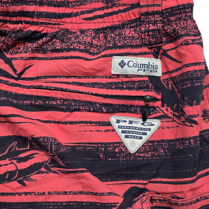 Bermuda Columbia 2xl Lineas Negro Y Coral Intenso