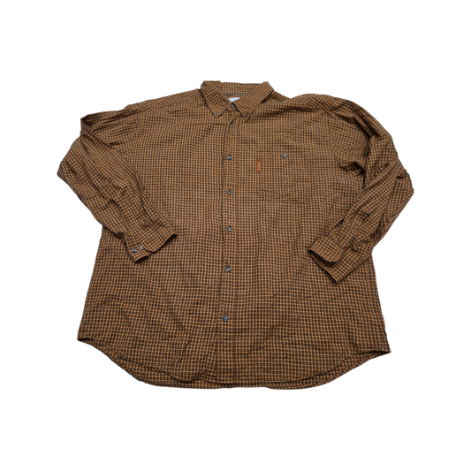 Camisa Columbia 2xl Cuadro Naranja Y Cafe