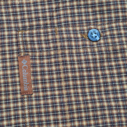 Camisa Columbia 2xl Cuadro Naranja Y Cafe