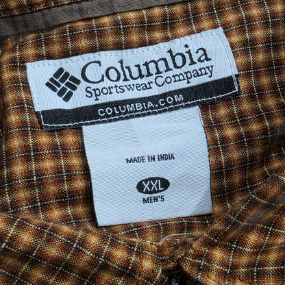 Camisa Columbia 2xl Cuadro Naranja Y Cafe