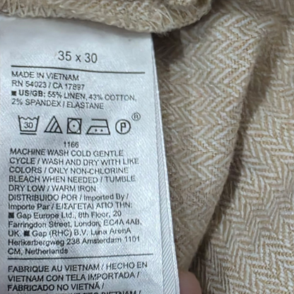 Pantalon Tailored Fit Banana Republic 35x30 Cafe Claro