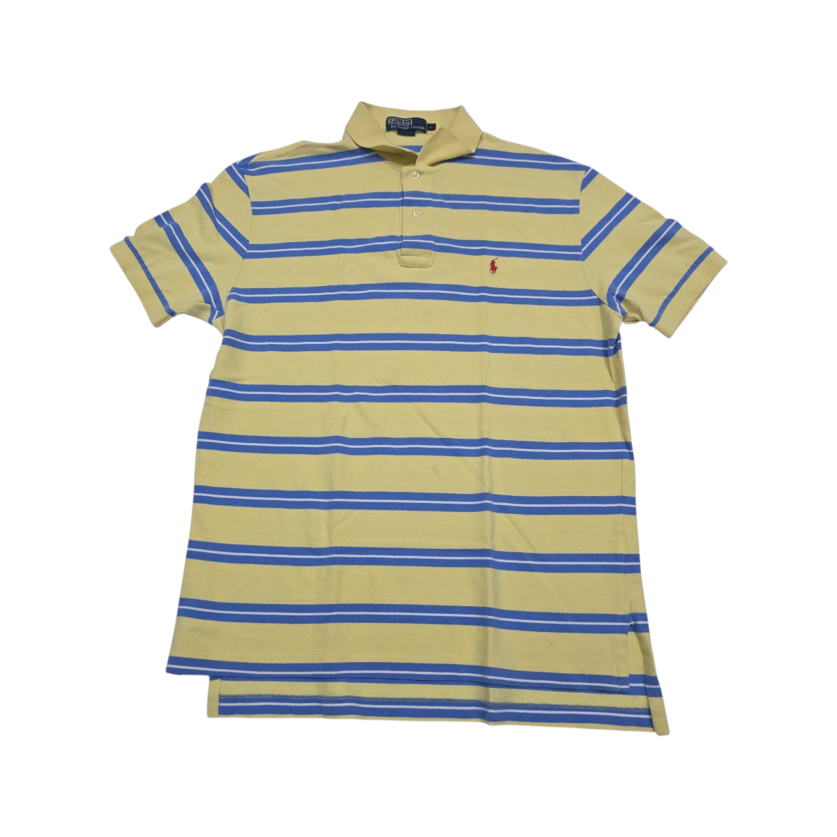 Playera Polo Ralph Lauren Grandel Amarillo Lineas Azul Blanc