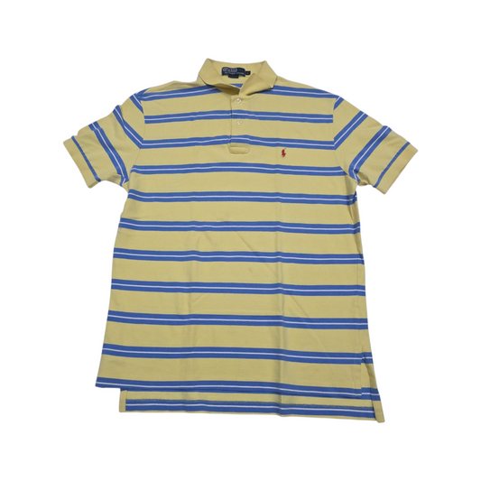 Playera Polo Ralph Lauren Grandel Amarillo Lineas Azul Blanc