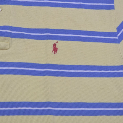 Playera Polo Ralph Lauren Grandel Amarillo Lineas Azul Blanc
