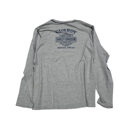 Playera Manga Larga Harley Davidson Grande L Gris