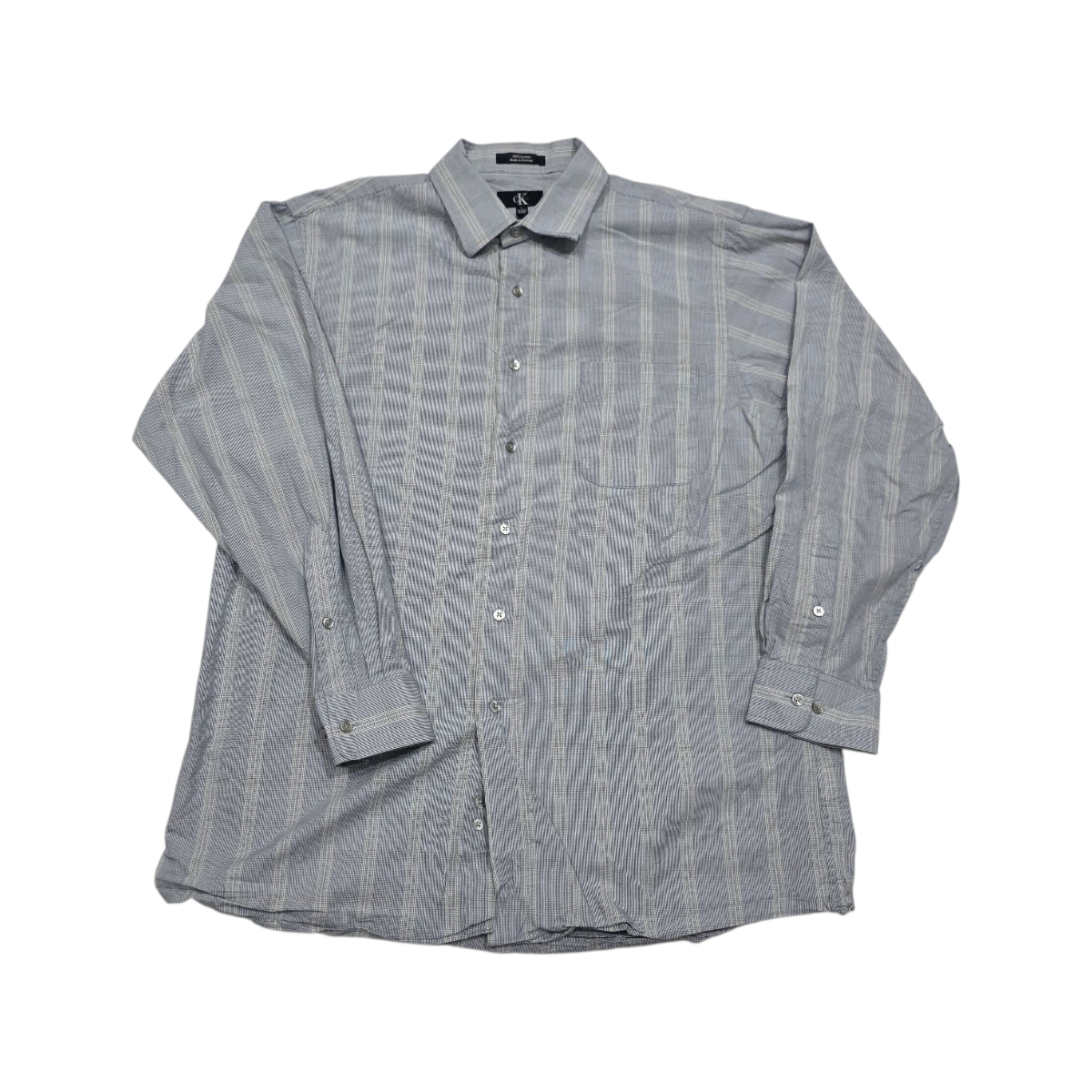 Camisa Calvin Klein Grande L Cuadro Gris