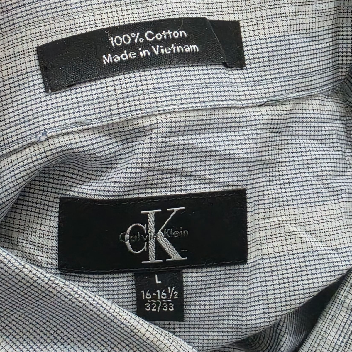 Camisa Calvin Klein Grande L Cuadro Gris