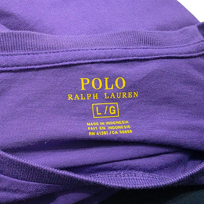 Playera Ralph Lauren Grande L Morado Pony Amarillo