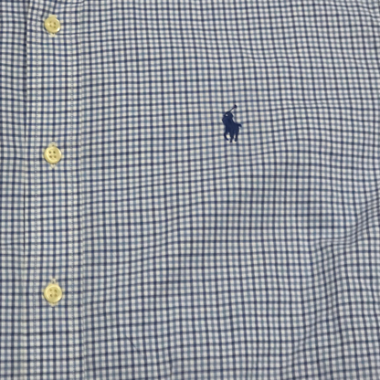 Camisa Ralph Lauren Xxl Cuadro Azul Claro Pony Azul