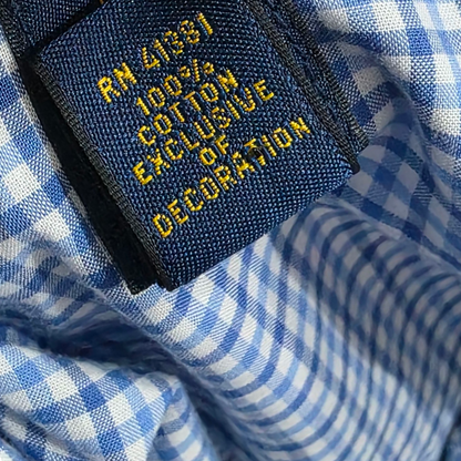 Camisa Ralph Lauren Xxl Cuadro Azul Claro Pony Azul