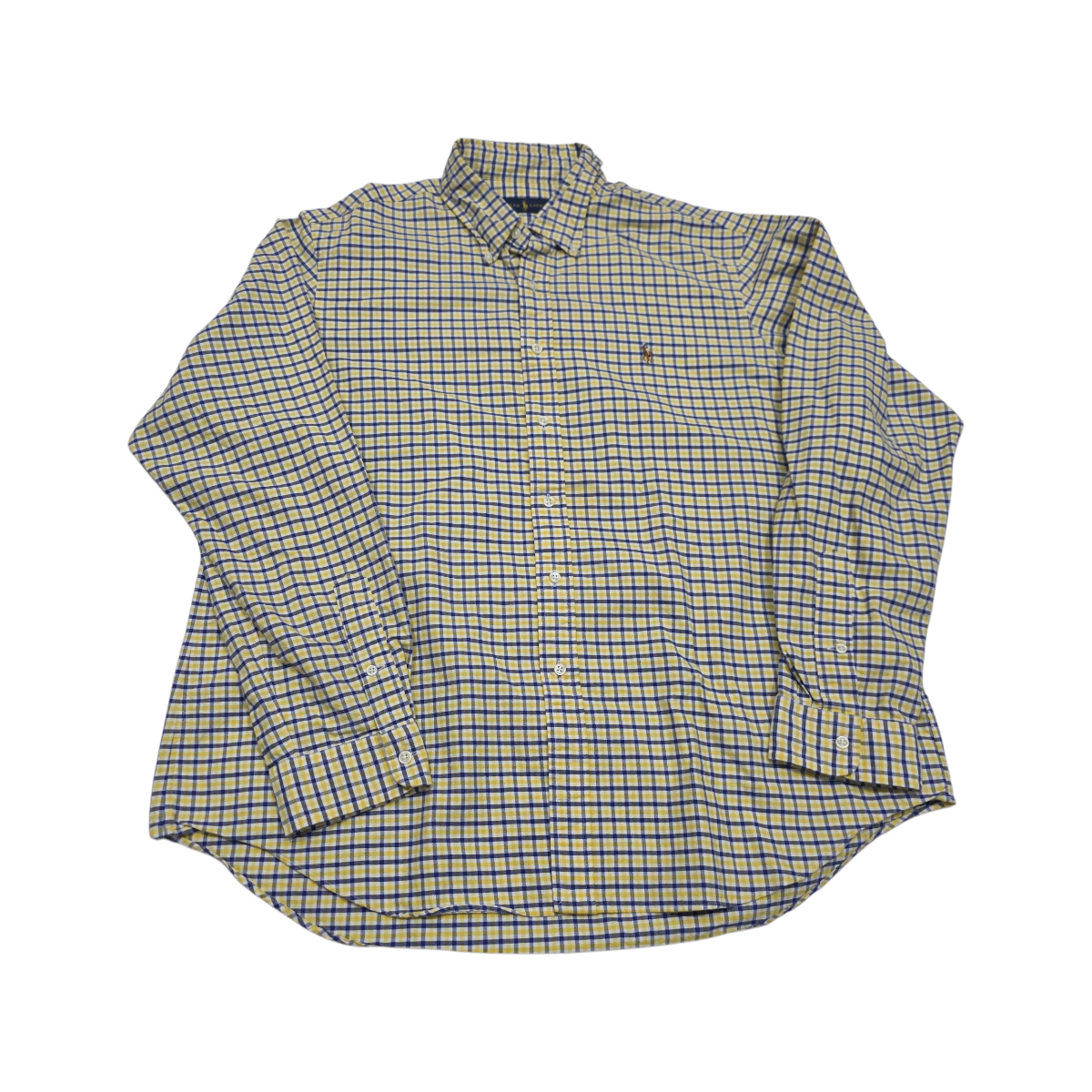 Camisa Ralph Lauren Xxl Cuadro Amarilo Y Azul