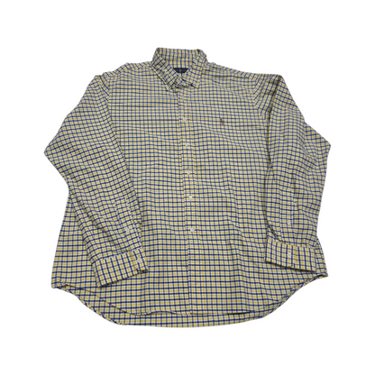 Camisa Ralph Lauren Xxl Cuadro Amarilo Y Azul