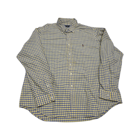 Camisa Ralph Lauren Xxl Cuadro Amarilo Y Azul