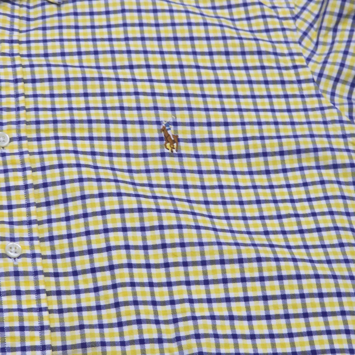 Camisa Ralph Lauren Xxl Cuadro Amarilo Y Azul