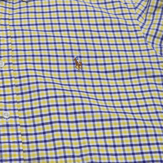 Camisa Ralph Lauren Xxl Cuadro Amarilo Y Azul