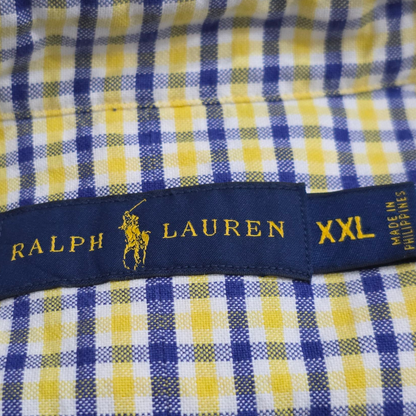 Camisa Ralph Lauren Xxl Cuadro Amarilo Y Azul