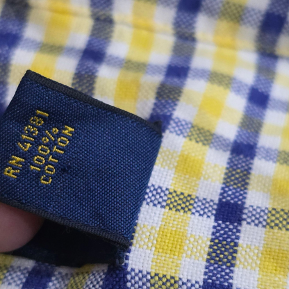Camisa Ralph Lauren Xxl Cuadro Amarilo Y Azul