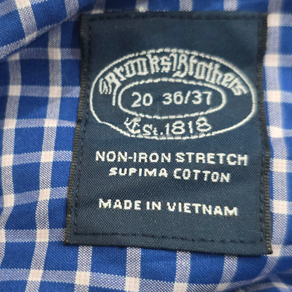 Camisa Brooks Brothers 4xl 20 36-37 Cuadro Azul
