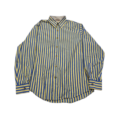 Camisa Michael Kors Mediana M Amarillla Lineas Azules