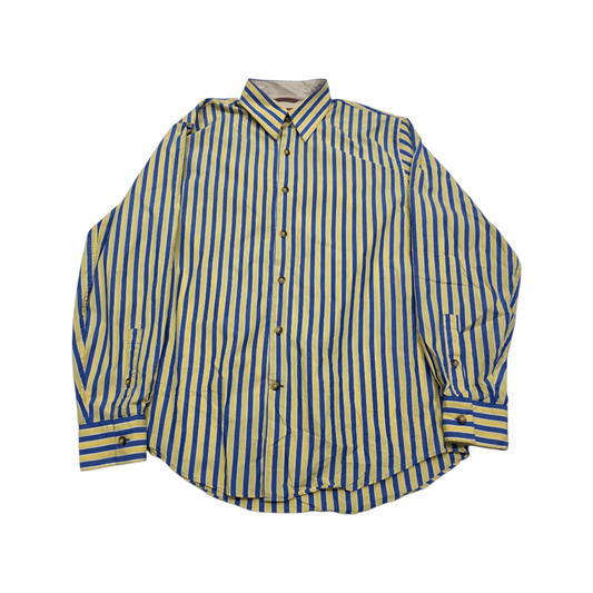 Camisa Michael Kors Mediana M Amarillla Lineas Azules