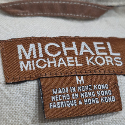 Camisa Michael Kors Mediana M Amarillla Lineas Azules