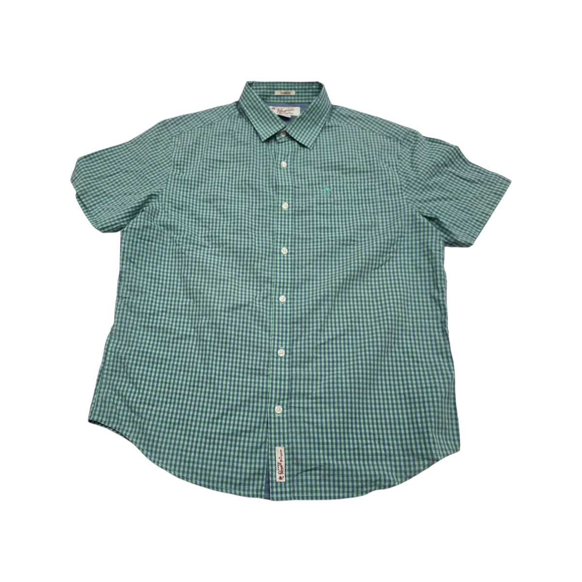 Camisa Manga Corta Penguin Grande L Cuadros Verde