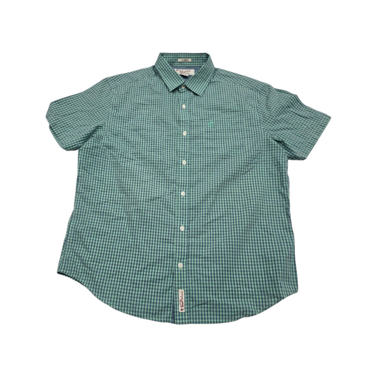 Camisa Manga Corta Penguin Grande L Cuadros Verde