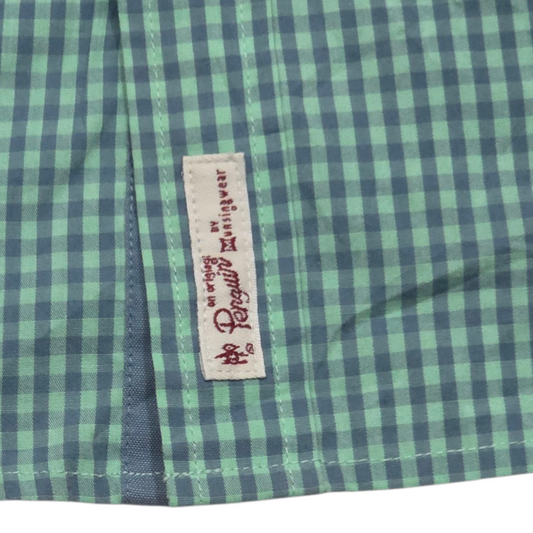 Camisa Manga Corta Penguin Grande L Cuadros Verde