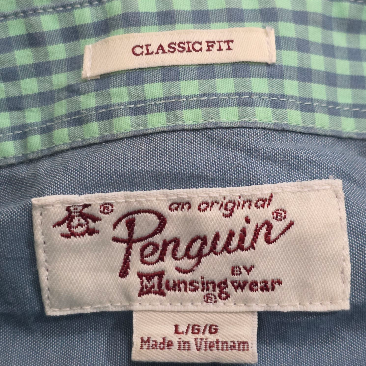 Camisa Manga Corta Penguin Grande L Cuadros Verde