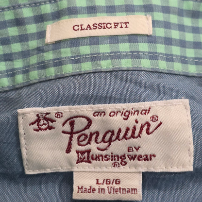 Camisa Manga Corta Penguin Grande L Cuadros Verde