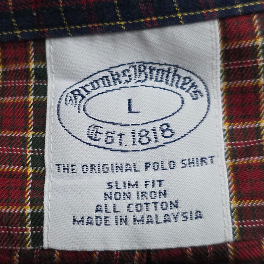 Camisa Slimfit Brooksbrothers Grandel Cuadro Rojo Verde Azul