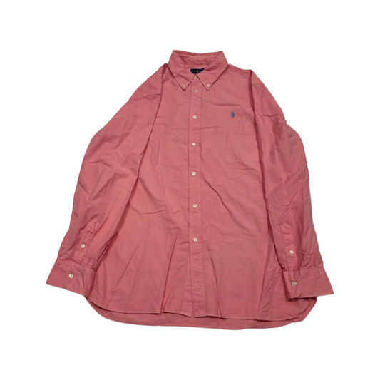 Camisa Ralph Lauren Xgrande Xl Rosa Pony Azul Relaxed Fit