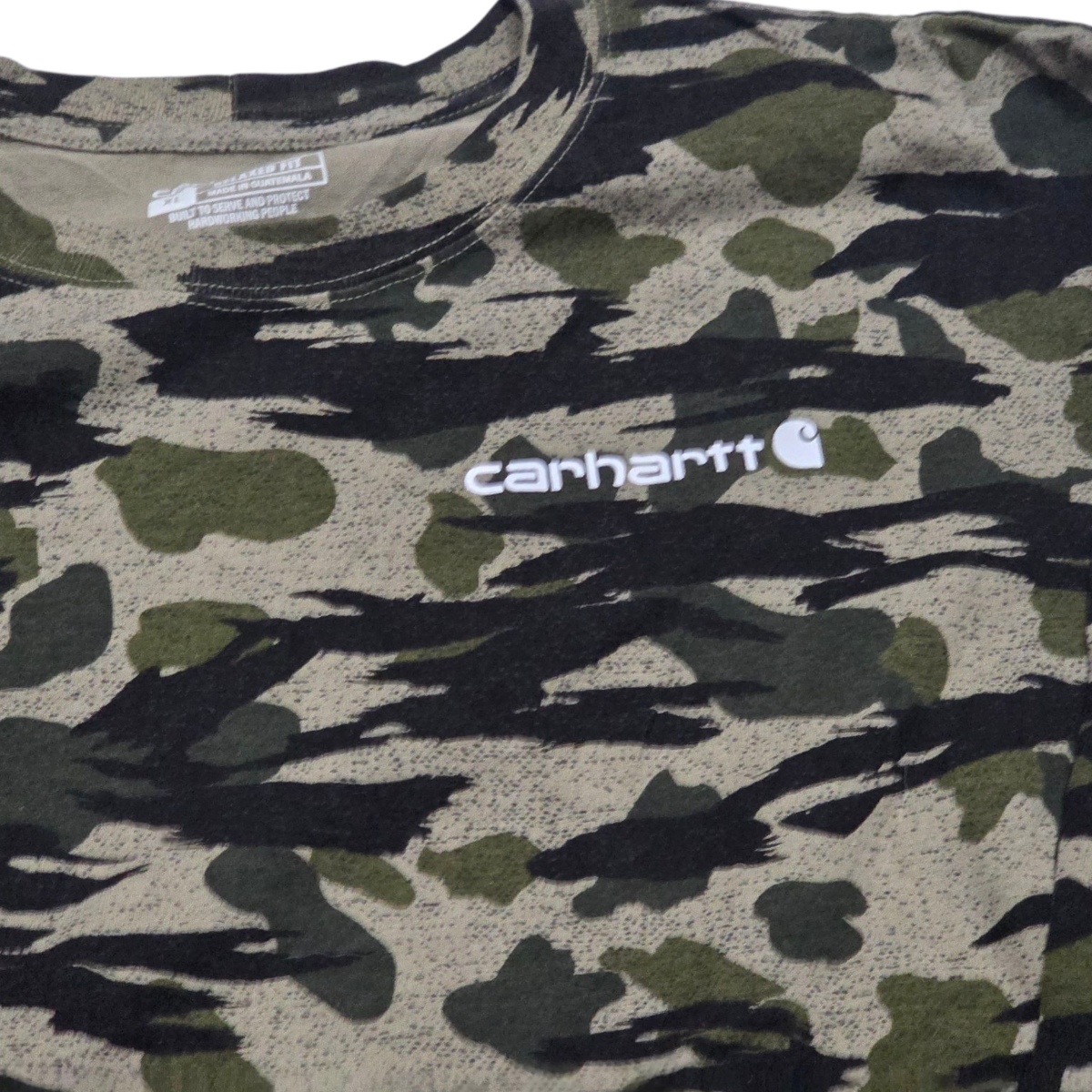 Playera Manga Larga Carhartt Xgrande Xl Verde Camoflaje