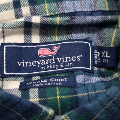 Camisa Vineyard Vines Adolescente Xl 18-20 Cuadro Verde (Usado)