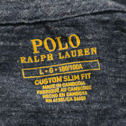 Playera Manga Larga Ralph Lauren Grande Custom Slimfit Azul